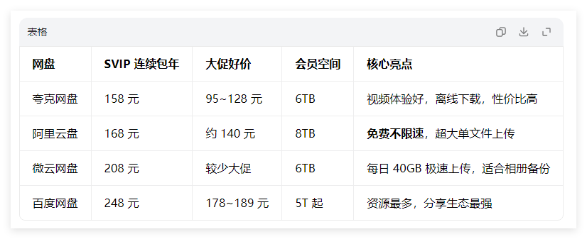 网盘年费